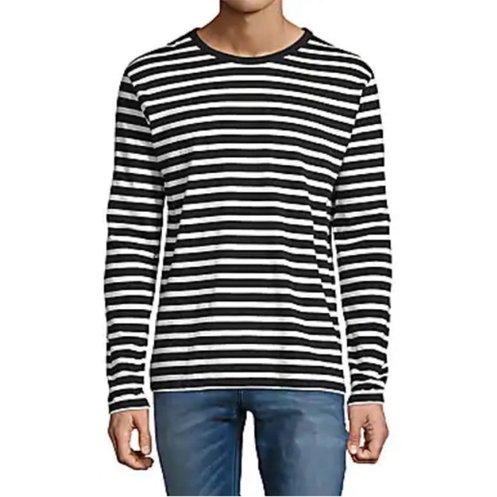 ZADIG & VOLTAIRE Hector Raye Cotton Tee Black/White Size Large